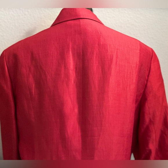 Lafayette 148 New York Sz 14 Silk Linen Blend Three Button - Picture 3 of 8